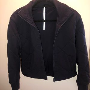 Navy quilted lulu lemon bomber jacket